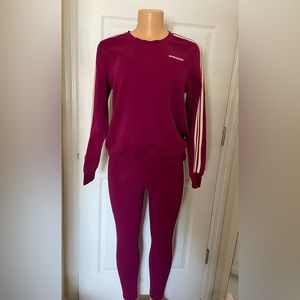 Adidas Women’s 3 Stripe Sweatshirt and Leggings Set